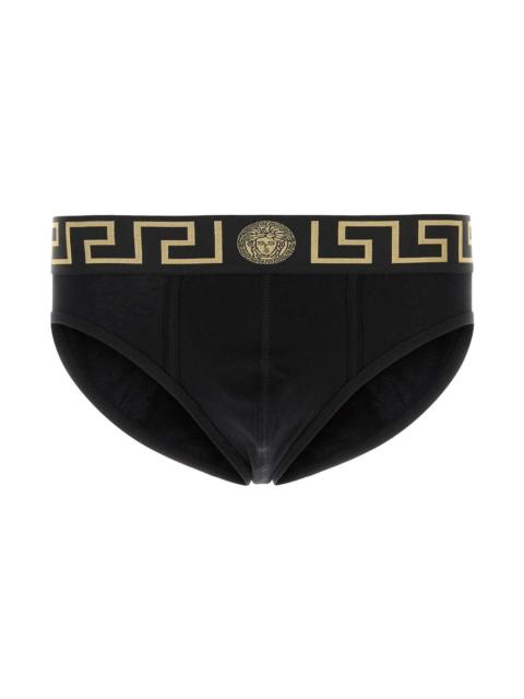 VERSACE Black Stretch Cotton Brief Set