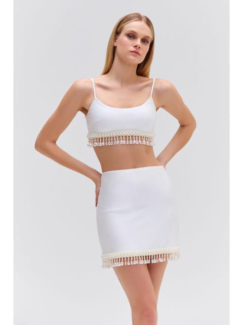 PatBO HAND-BEADED CROPPED TOP