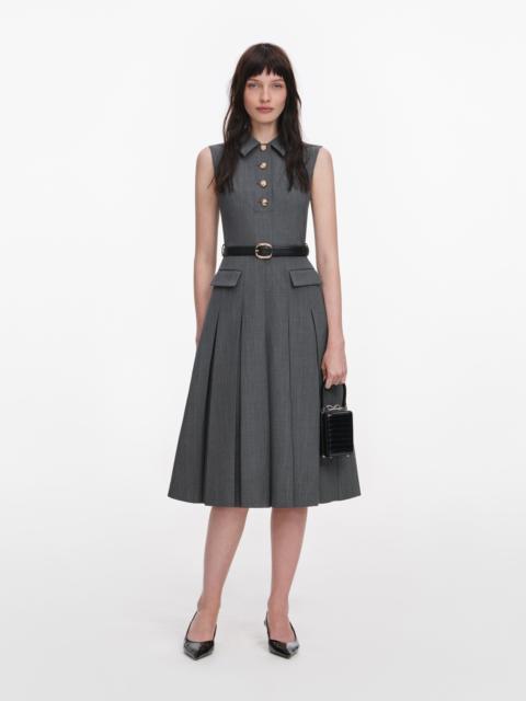 self-portrait Grey Tailored Pleated Midi Dress