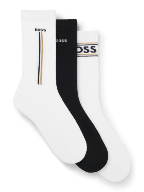 BOSS THREE-PACK OF SHORT-LENGTH SOCKS WITH LOGO DETAILS