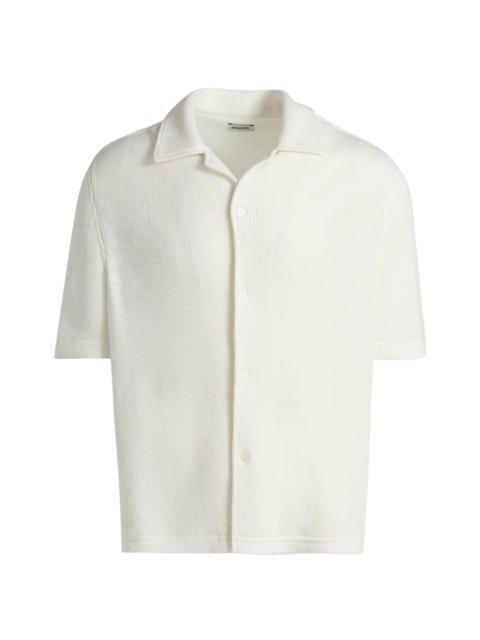 SIMKHAI Men's Troy Rib-Knit Shirt - White