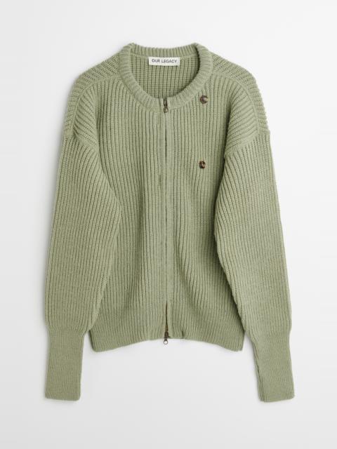 Our Legacy Zip Wrap Cardigan Refined Green Quotidian Wool