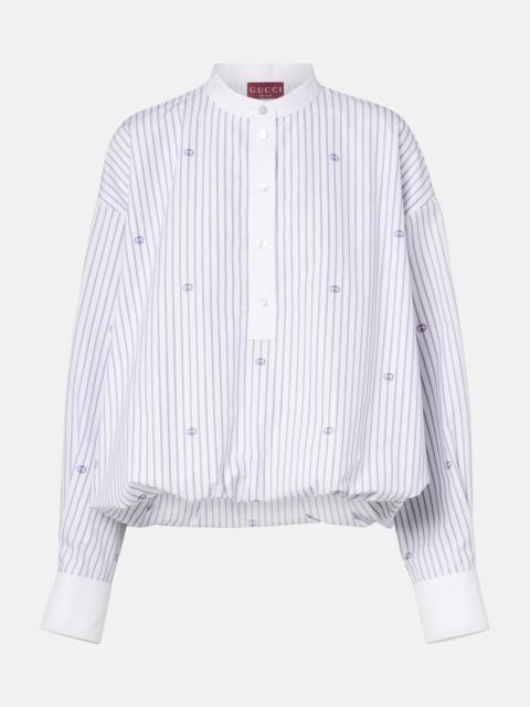 GUCCI Interlocking G pinstripe cotton shirt