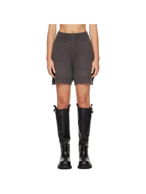 Rick Owens Gray Tower Cashmere Shorts
