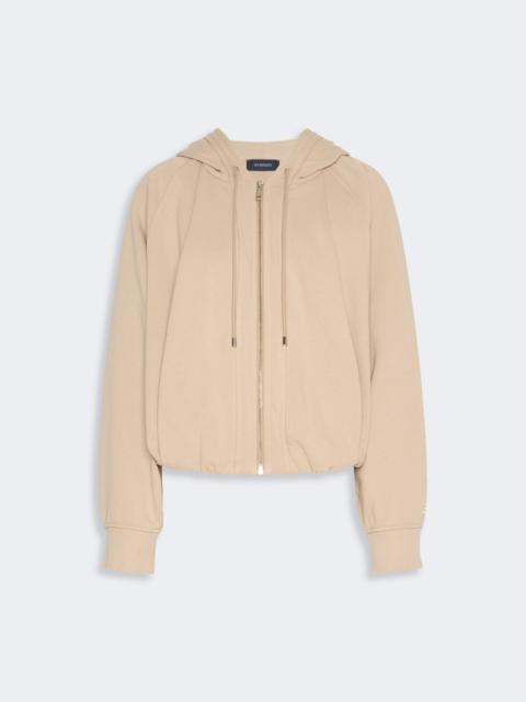 Sportmax FASHION Cotton-blend boxy hoodie - BEIGE