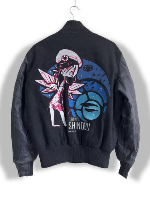 Other Designers Cartoon Network × Japanese Brand × Vintage - Japan Anime Shinobu Oshino Varsity Jacket Distressed Sleeve