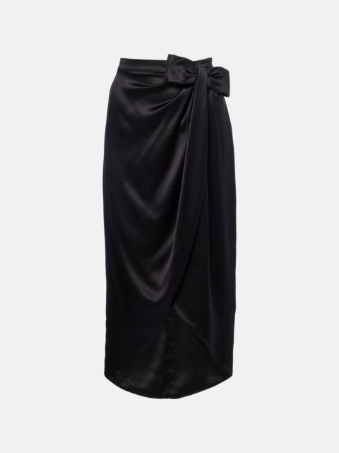 Valentino Asymmetric low-rise silk midi skirt