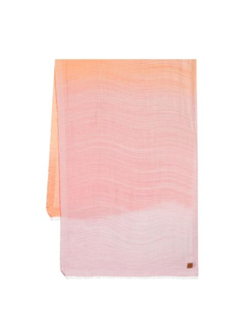 gradient-effect patterned-jacquard scarf