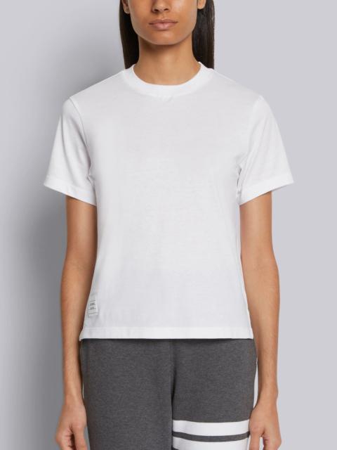 Thom Browne White Lightweight Jersey Relaxed Fit Side Slit Short Sleeve Tee