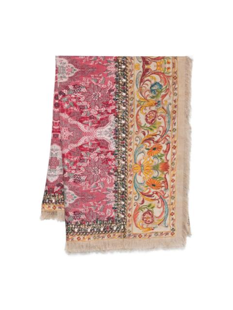 Pierre-Louis Mascia embellished floral-print scarf