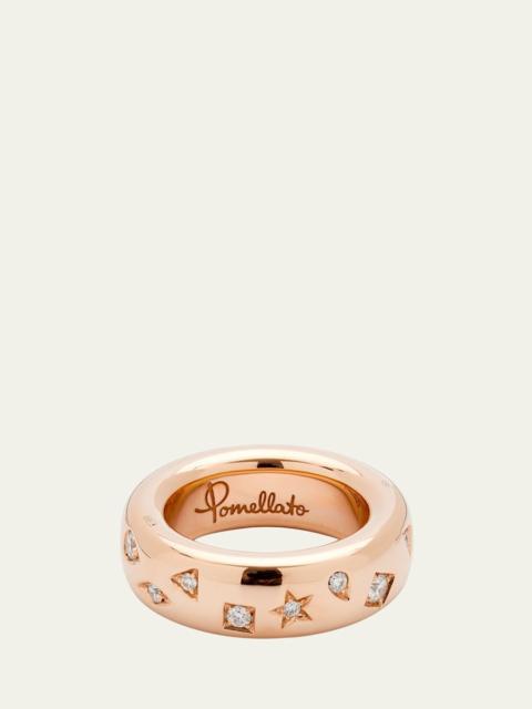 Pomellato Iconica 18K Rose Gold Medium Band Ring with Diamonds