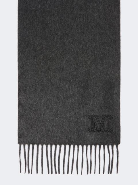 Max Mara DALIA Cashmere stole with Monogram embroidery - DARK GREY