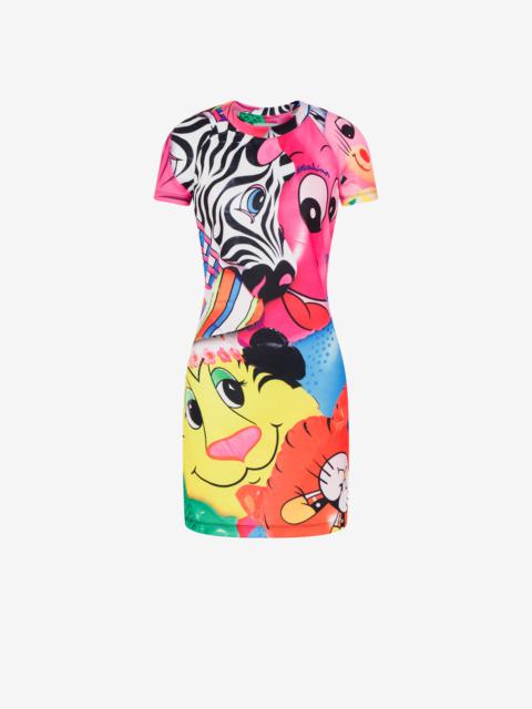 Moschino INFLATABLE ANIMALS DRESS IN TECHNICAL SWEATSHIRT FABRIC