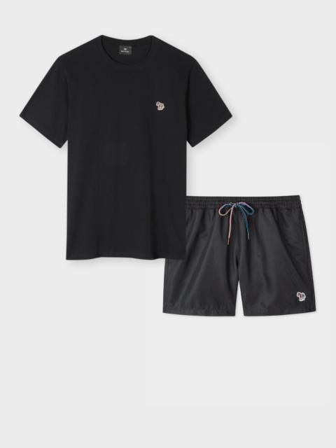 Paul Smith Black 'Zebra' T-Shirt & Swim Short Set