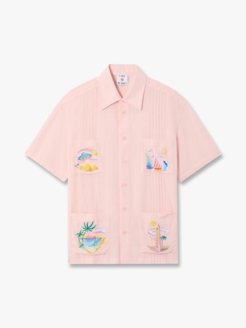 CASABLANCA Pink Phantasmagoria Embroidered Short Sleeve Shirt