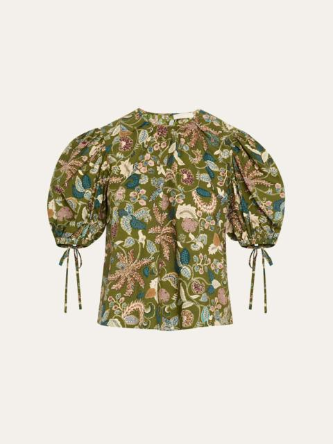 ULLA JOHNSON Coralie Puff-Sleeve Blouse