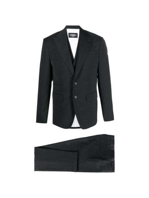 pinstripe-pattern three-piece suit