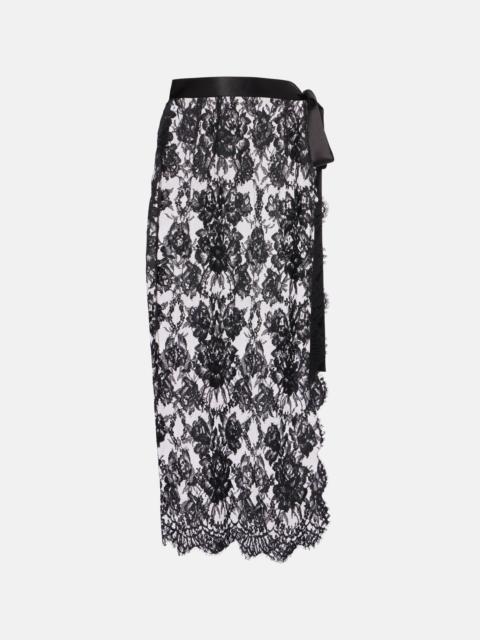 Dolce & Gabbana Cotton and silk-blend lace midi skirt