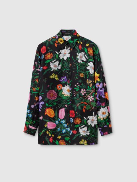 GUCCI Printed silk twill shirt