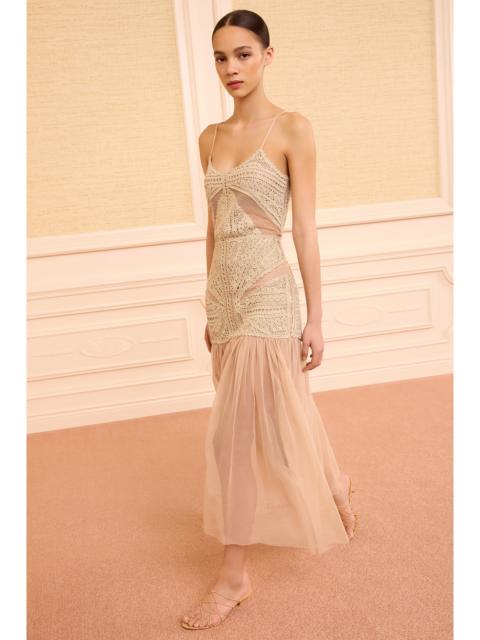 ULLA JOHNSON Araminta Crochet & Tulle Skirt