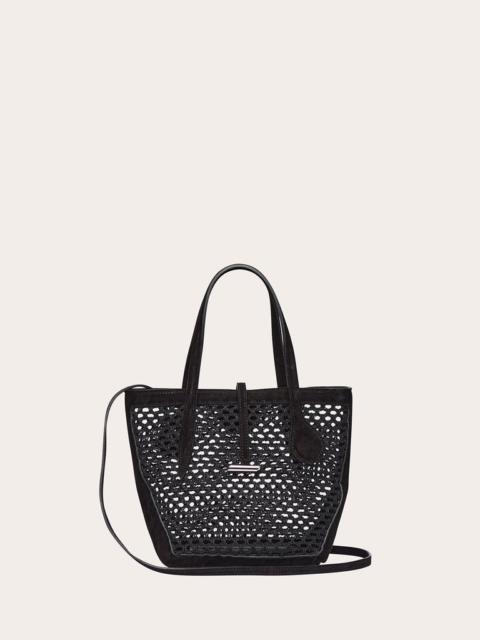 Liffner SPROUT TOTE MINI BLACK CROCHET
