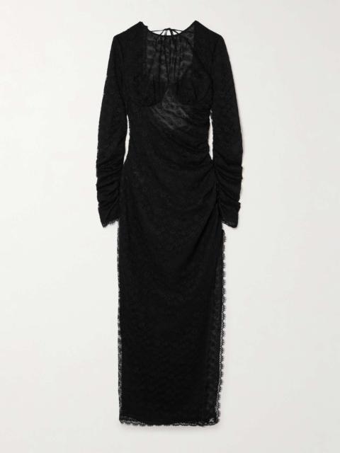 Alessandra Rich Open-back lace maxi dress