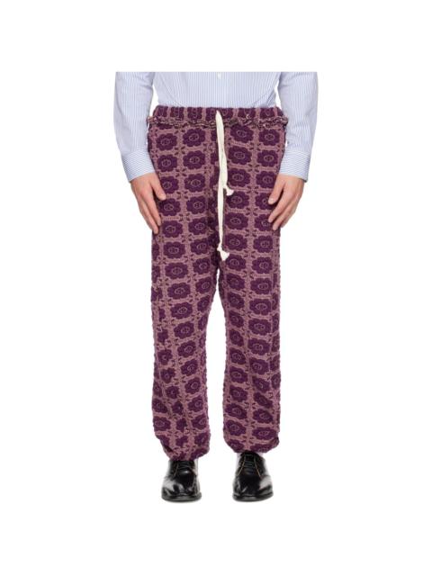 EDWARD CUMING Purple Vertical Garden Twisted Track Pants