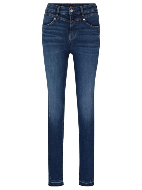 BOSS DARK-BLUE JEANS IN SUPREME-MOVEMENT DENIM