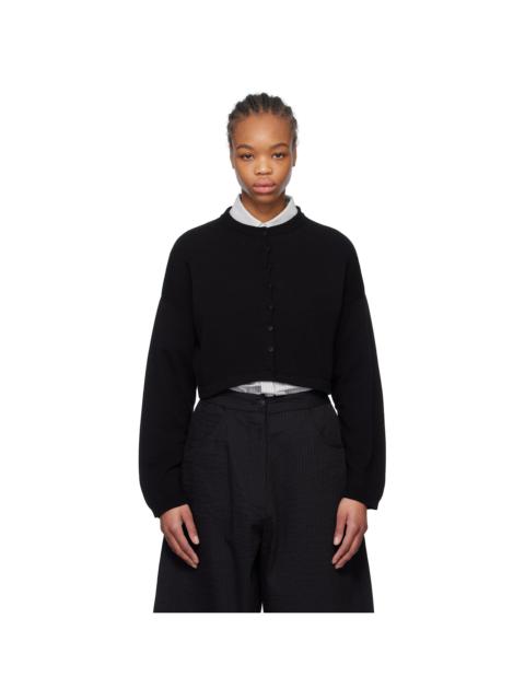 CORDERA Black Cotton Cropped Cardigan