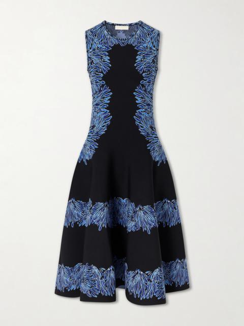 ULLA JOHNSON Iona Jacquard-knit Midi Dress