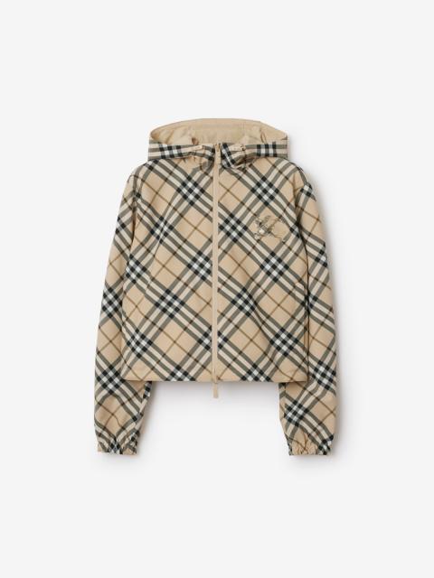 Cropped Reversible Check Jacket