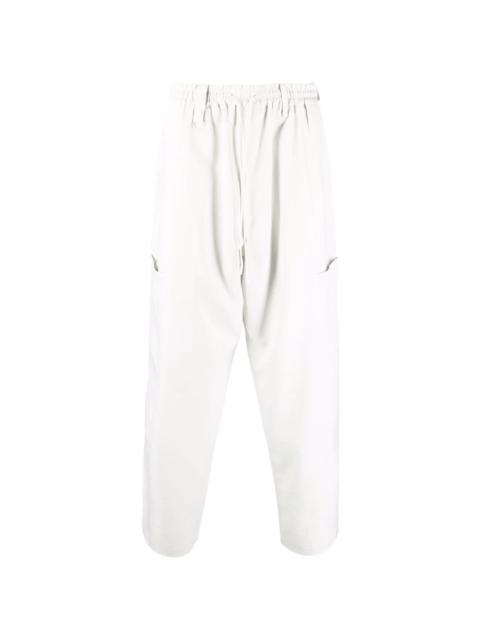 slip-on cotton straight trousers