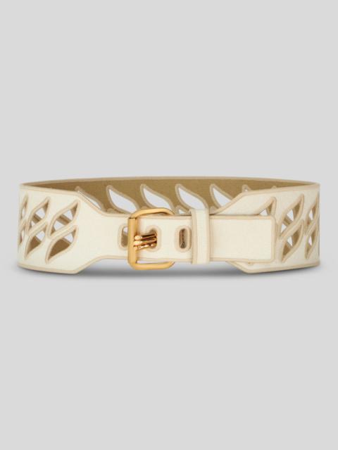 Etro PERFORATED CANVAS BELT WITH THREE PRONGS