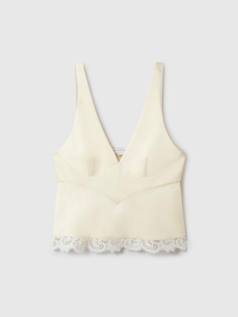 Stella McCartney Lace-Trim V-Neck Top