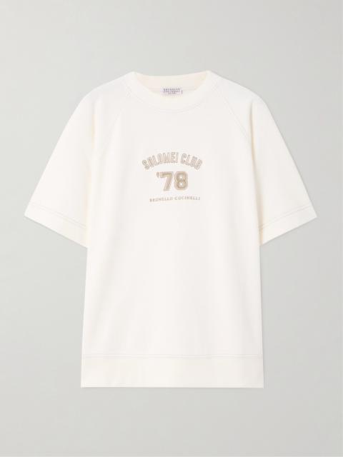Brunello Cucinelli Embroidered Cotton-jersey T-shirt