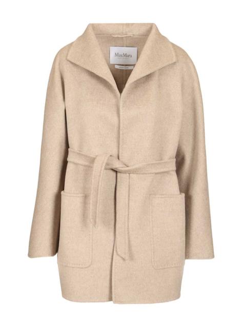 Edile Short Belted Cashmere Coat Coats Beige