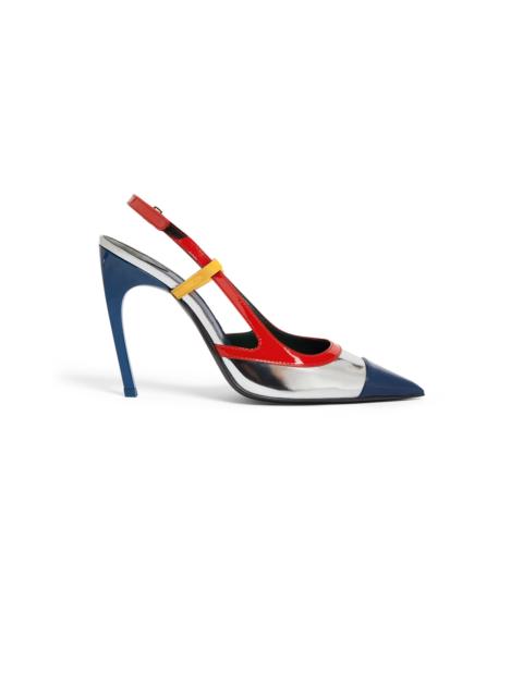 CASABLANCA Chrome Arch Slingback Pump | Casablanca Paris
