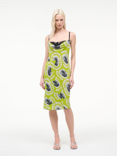 STAUD STAUD EVANGELINE DRESS PADDLE OUT CHARTREUSE