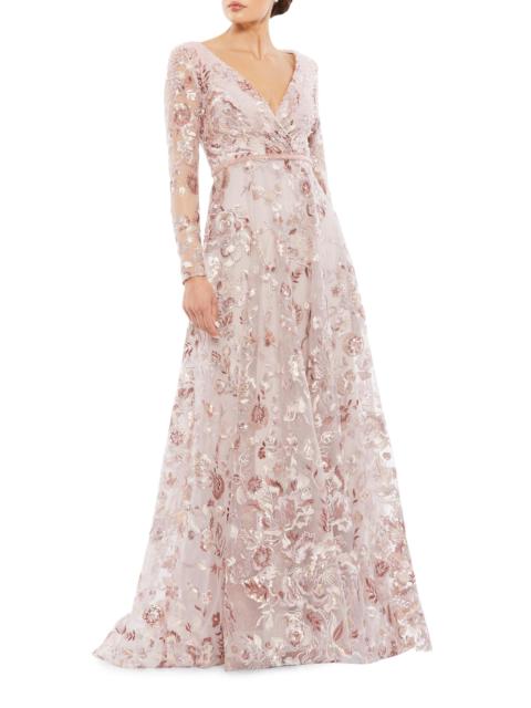 MAC DUGGAL Women's Floral-Embroidered A-Line Gown - Rose