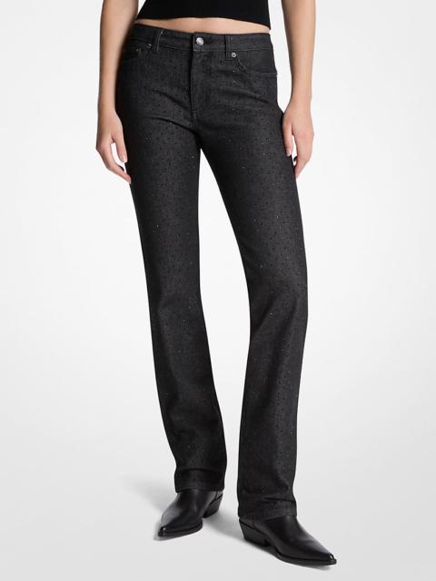 MICHAEL KORS Studded Stretch Denim Cigarette Jeans