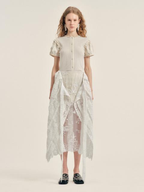 Simone Rocha Pleated Sheer Panel Wrap Skirt