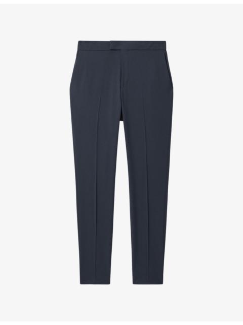 REISS Found pressed-crease straight-leg stretch-woven trousers