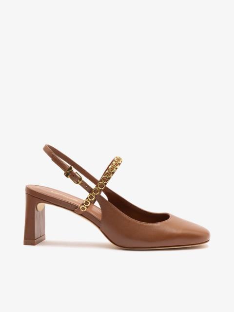 Larroudé Georgina Milanina Pump In Caramel Leather