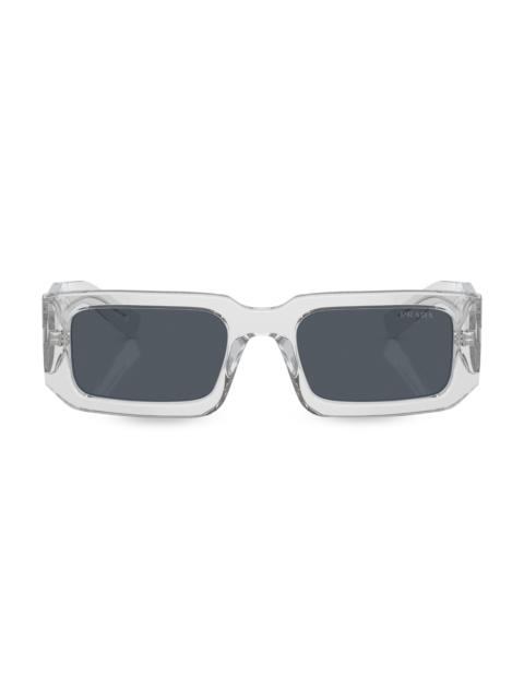 Prada Men's 06YS 53MM Solid Sunglasses - Transparent Grey Blue
