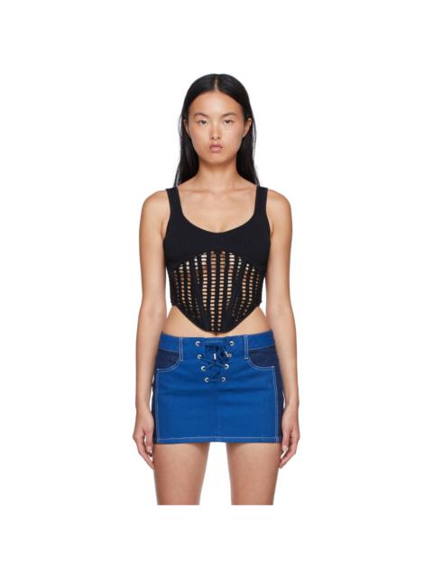 Dion Lee Black Recycled Viscose Tank Top