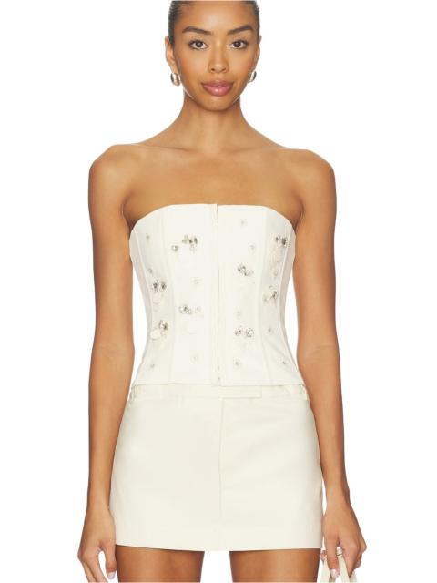Embellished Twill Corset Top
