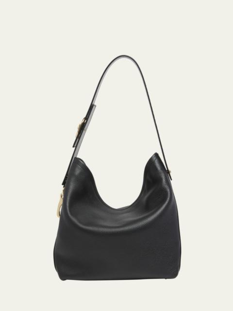 VLOGO Calfskin Leather Hobo Bag