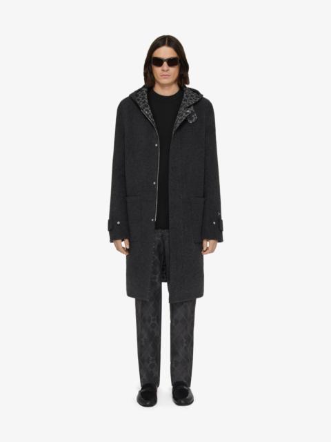 Givenchy COAT IN DOUBLE FACE WOOL AND MONOGRAM 72 JACQUARD