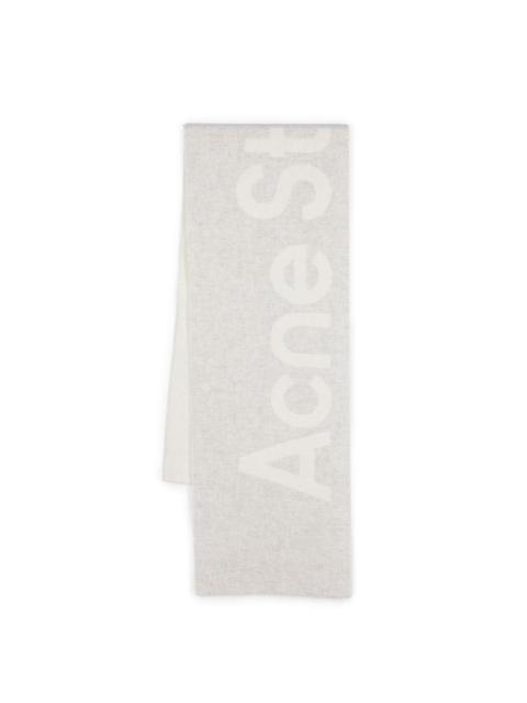 Acne Studios logo-jacquard brushed scarf