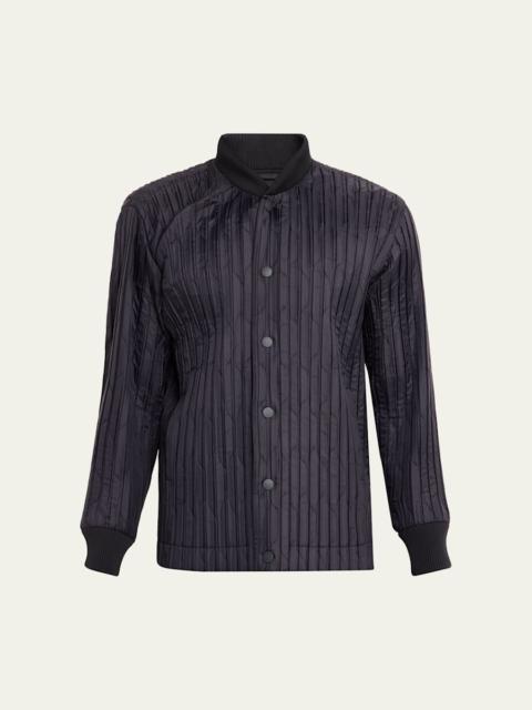 ISSEY MIYAKE Men's Padded Pleats Bomber Jacket